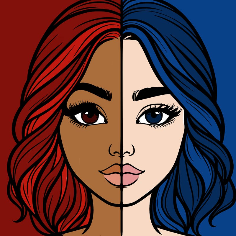 realistic girl split half