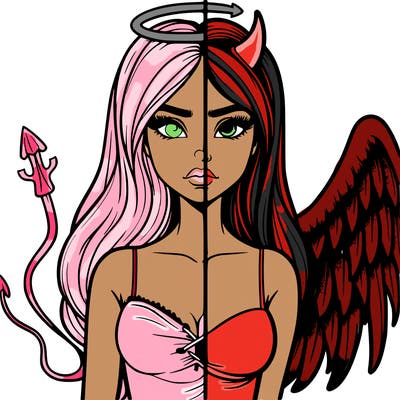 devil vs angel realistic girl