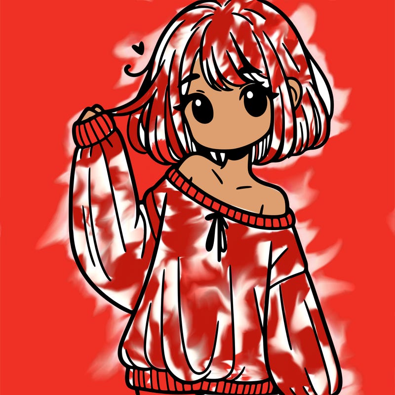 girl in baggy sweater hanging off her shoulder