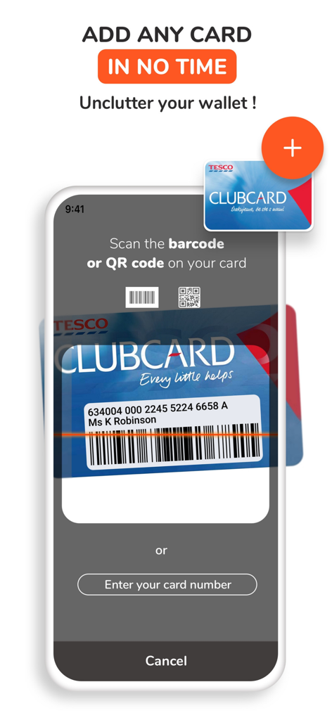 Fidme: Loyalty Cards, Cashback - A smartphone using the Fidme app to scan a loyalty card barcode