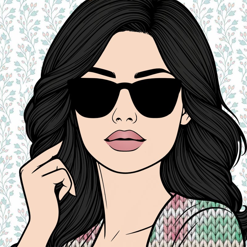 realistic woman with sunglasses