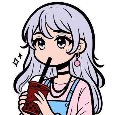 teenage girl drinking boba
