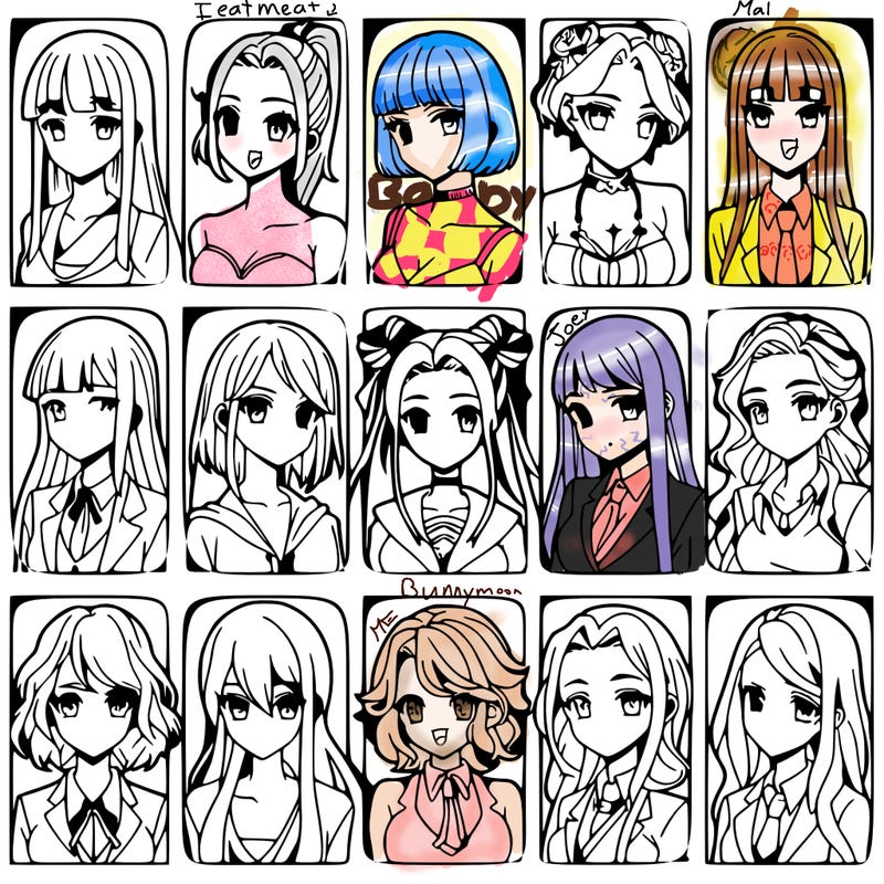 girls that look diffrent anime