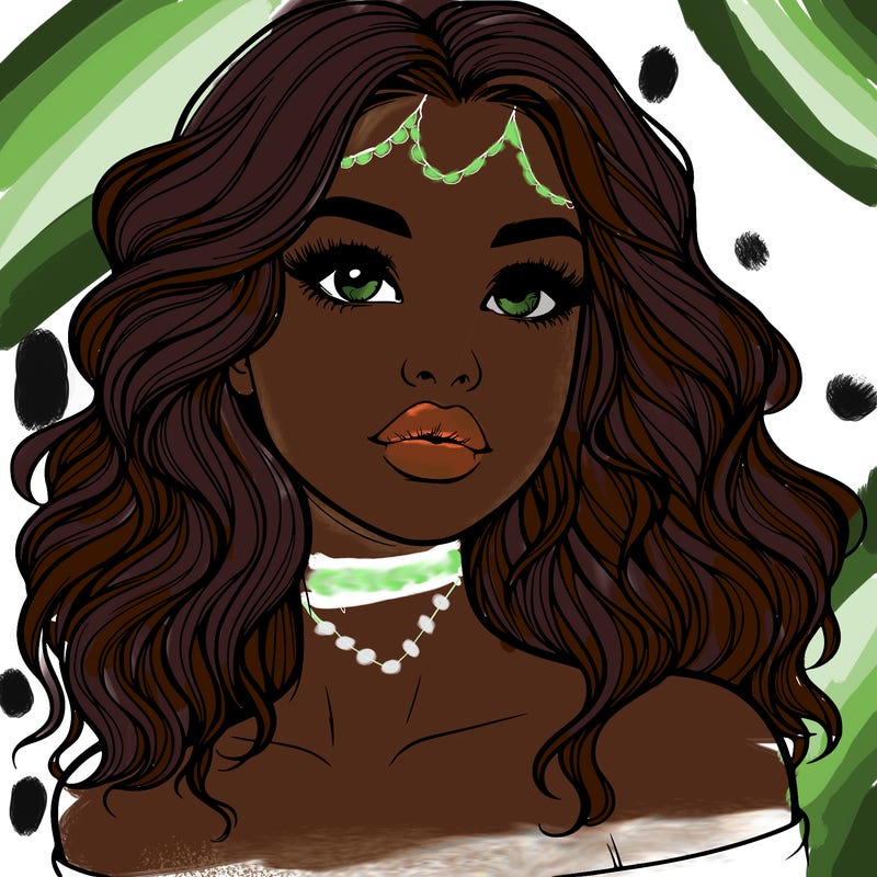 realistic girl with wavy hair and lips