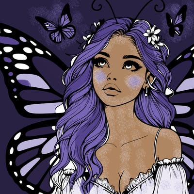 butterfly fairy realistic girl