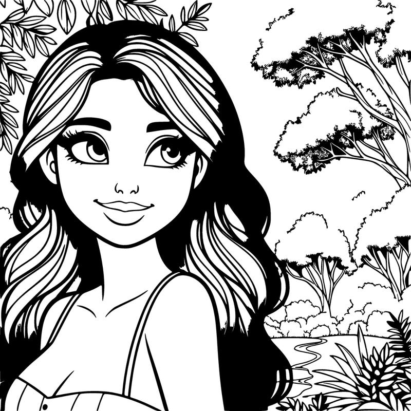 woman in realistic nature