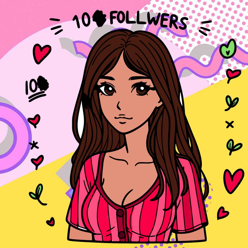 100 followers realistic girl