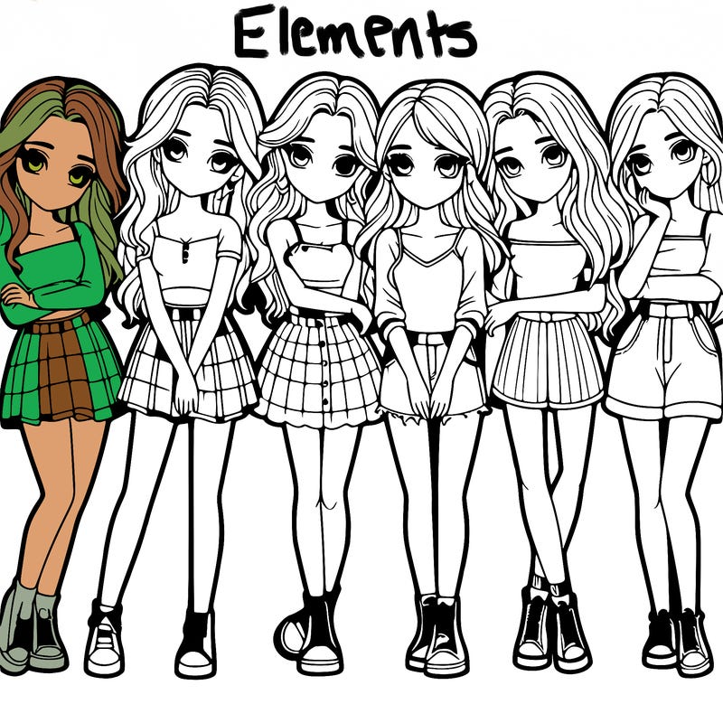 a group of girls realistic