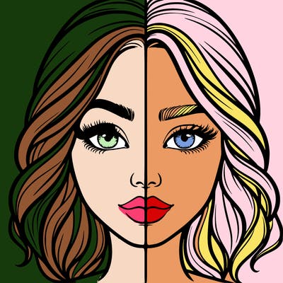 realistic girl split half