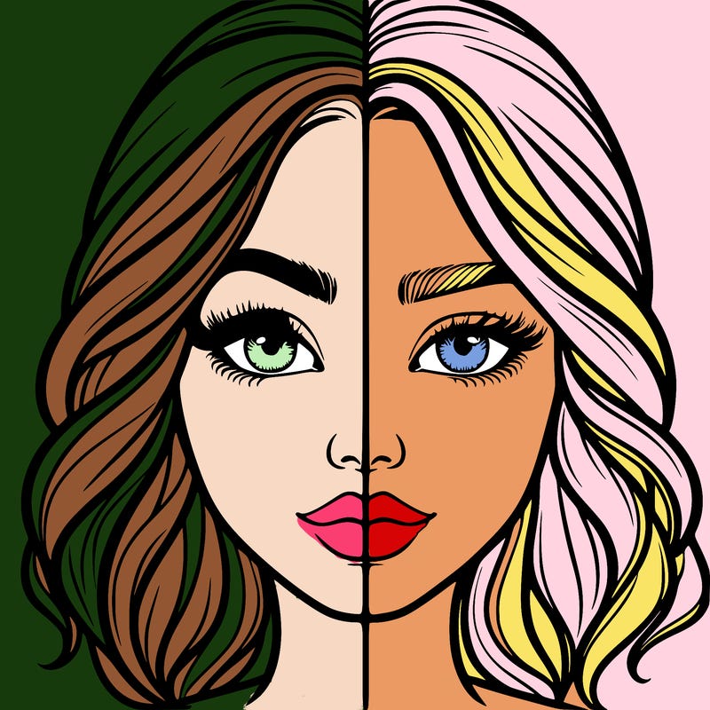 realistic girl split half