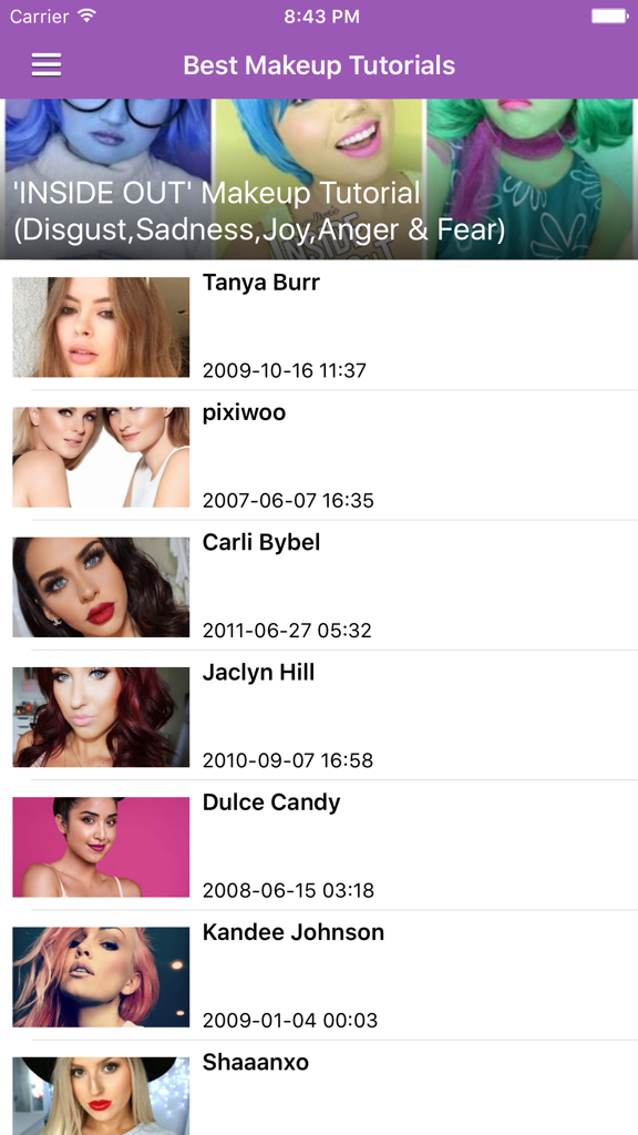 ビューティーメイクのヒントアプリのプロのメイクアップチュートリアルとインフルエンサーのリスト