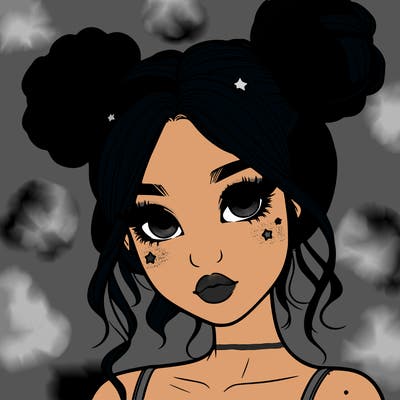 realistic girl with space buns