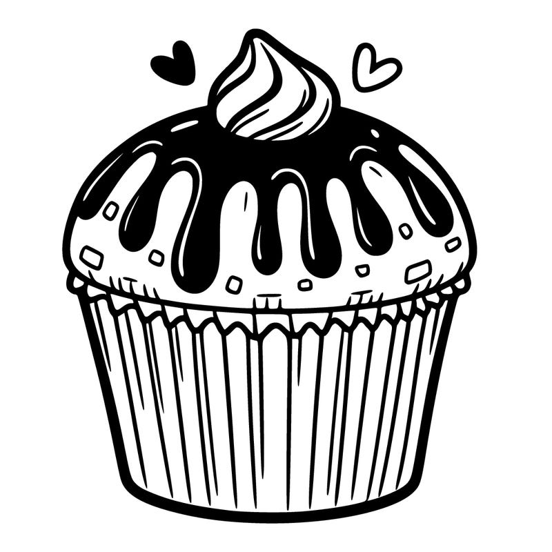muffin with chocolate dripping