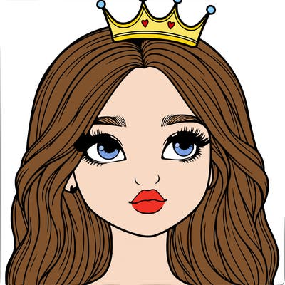 a realistic girl with a crown on