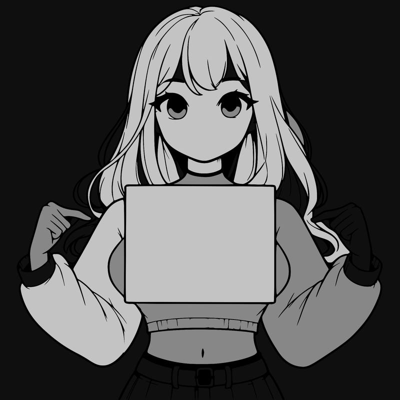 girl holding a blank sign in a long sleeve crop top