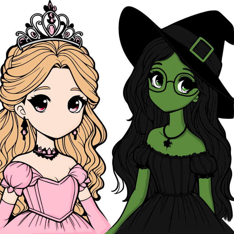 a realistic princess and a witch