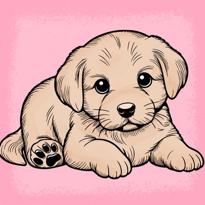 a cute realistic puppy