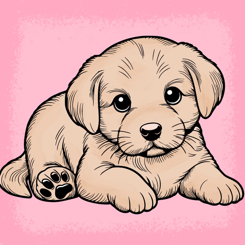 a cute realistic puppy