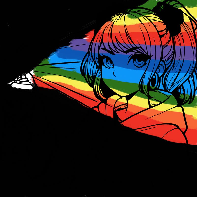 a realistic girl spray painting