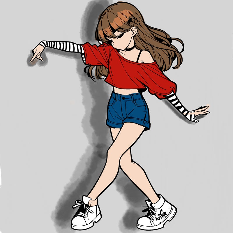 realistic girl danceing