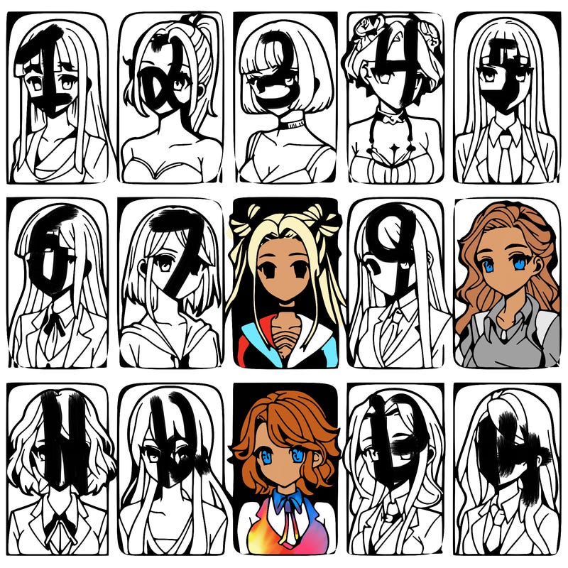 girls that look diffrent anime