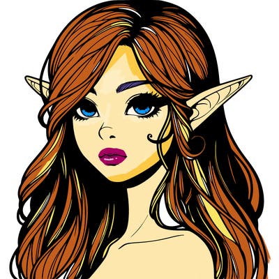 elf girl realistic dark fantasy