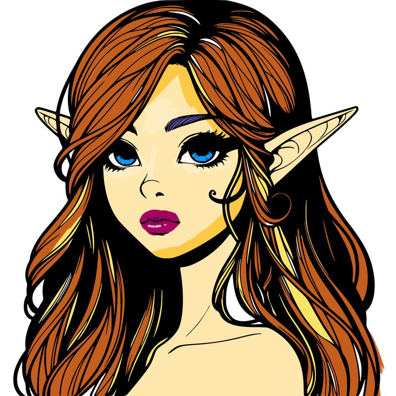 elf girl realistic dark fantasy