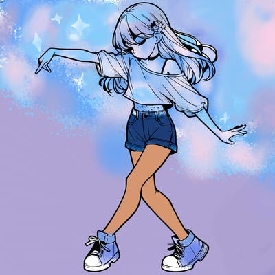 realistic girl danceing