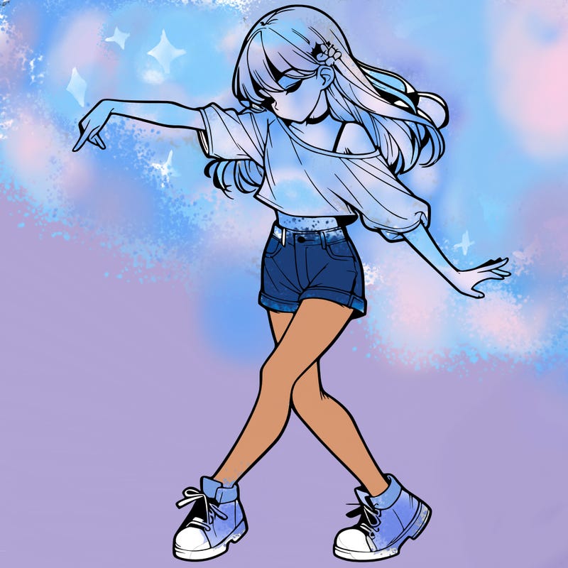 realistic girl danceing