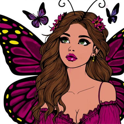 butterfly fairy realistic girl