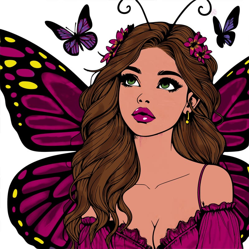 butterfly fairy realistic girl