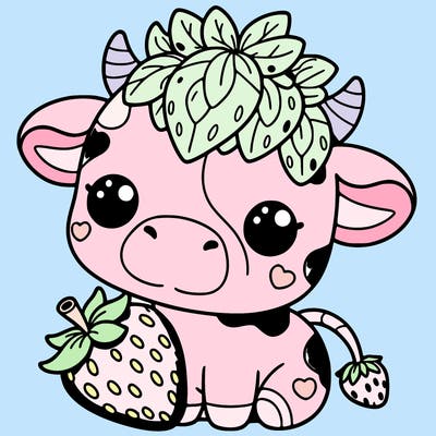 cute strawberry cow
