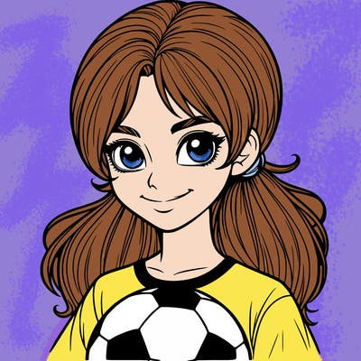 girl realistic soccer
