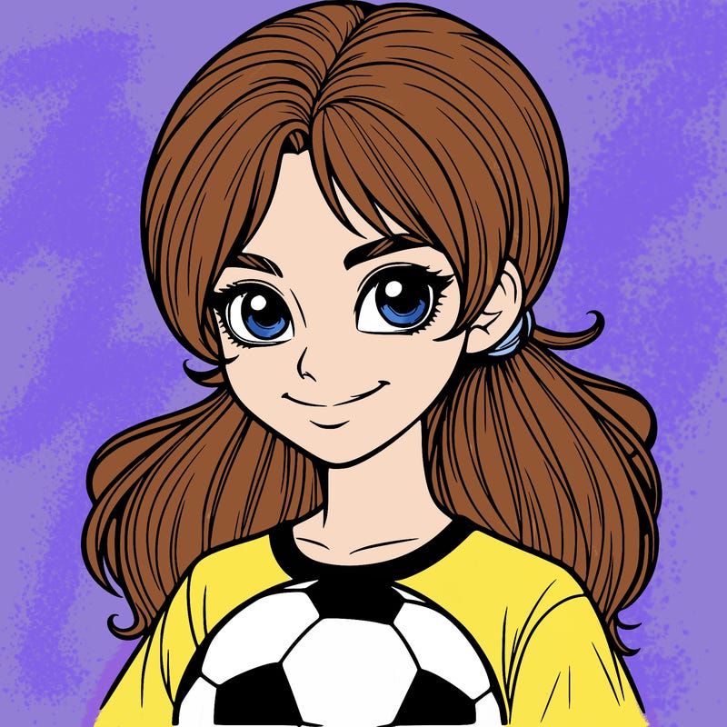 girl realistic soccer