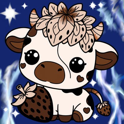 cute strawberry cow