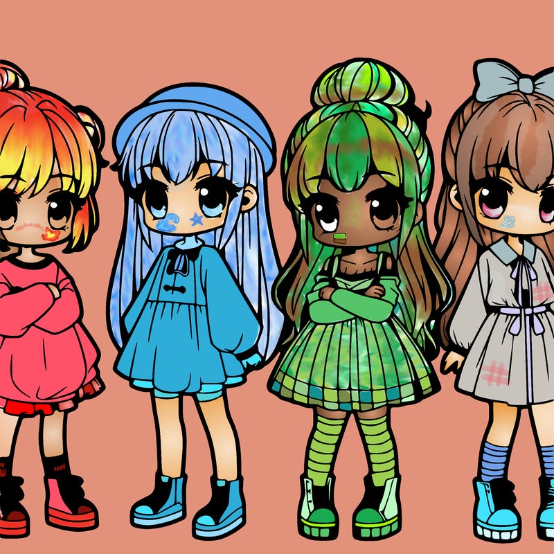 5 chibi girls