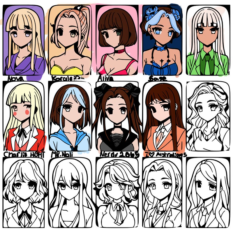 girls that look diffrent anime