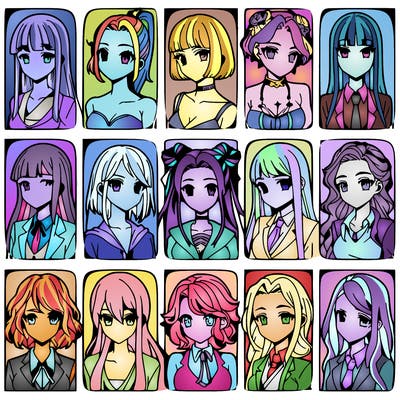 girls that look diffrent anime