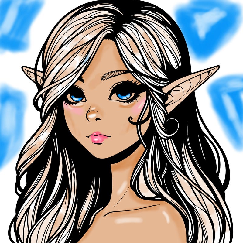 elf girl realistic dark fantasy