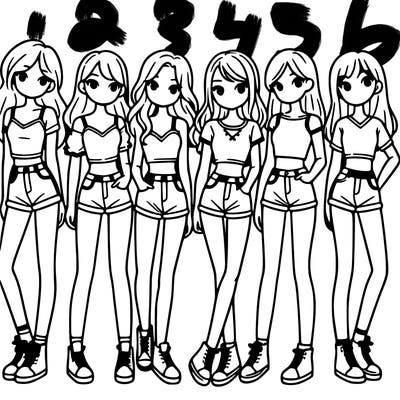 a group of girls wearing crop tops and shorts