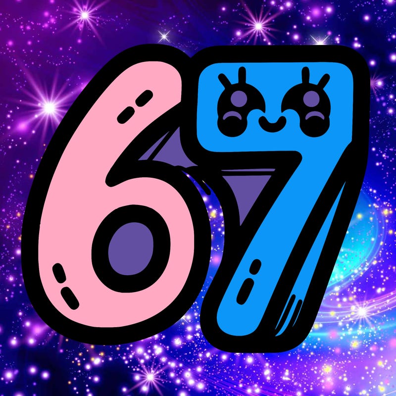 the numbers 67