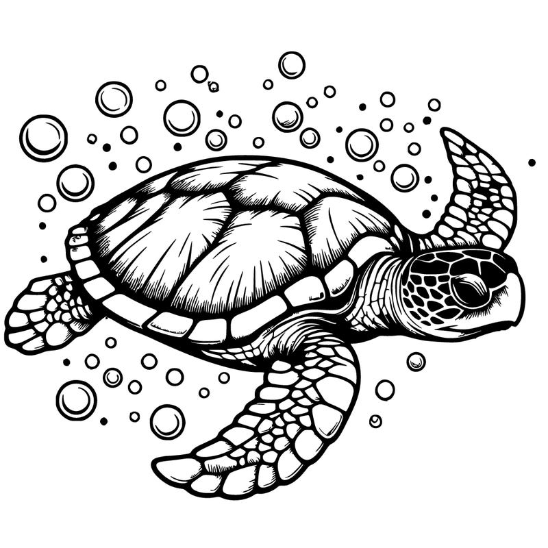 realistic sea turtle