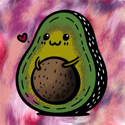 an avocado hugging an avocado
