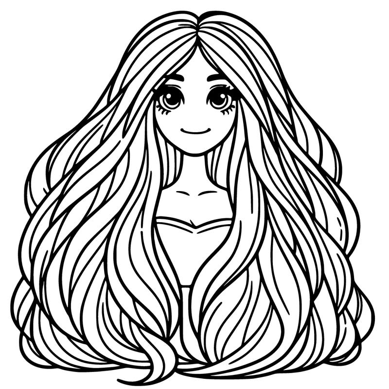 woman with rapunzel's hair