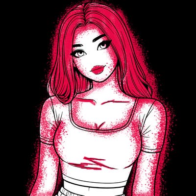 realistic girl with crop top