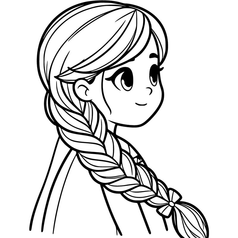 girl with a long braid