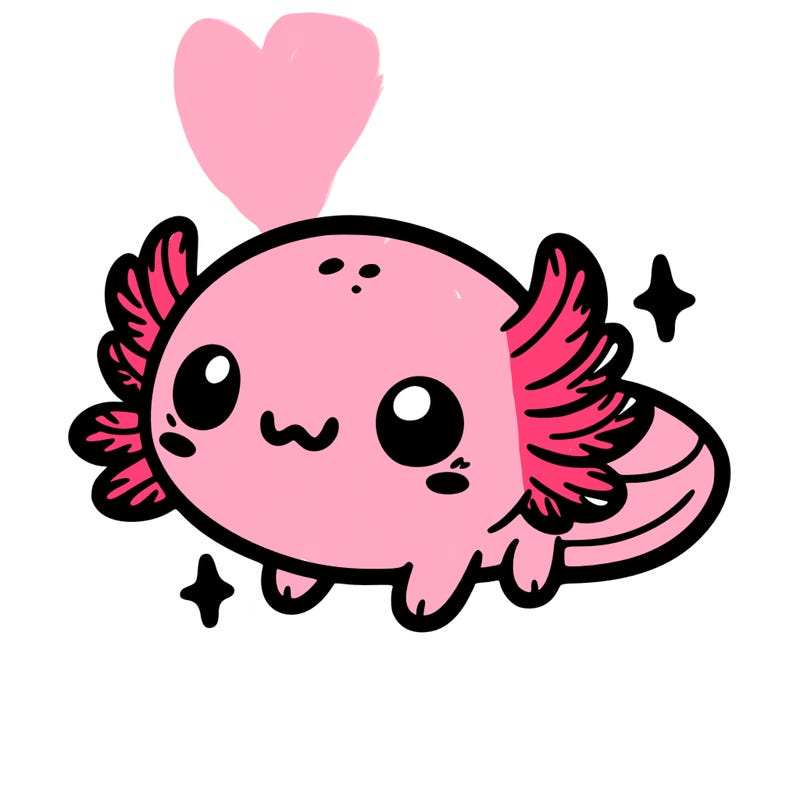 cute easy baby axolotl