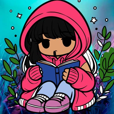 girl in oversized hoodie reading a book