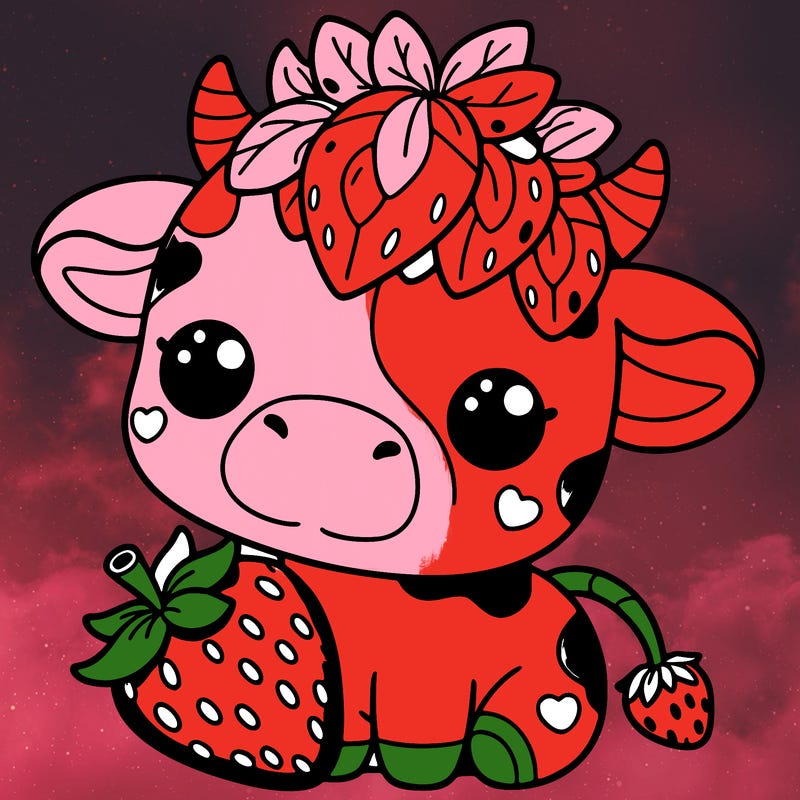 cute strawberry cow