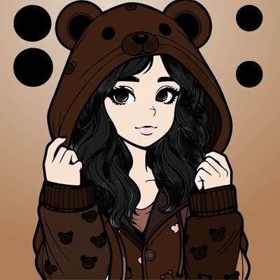 realistic girl in a animal pjs hoodie